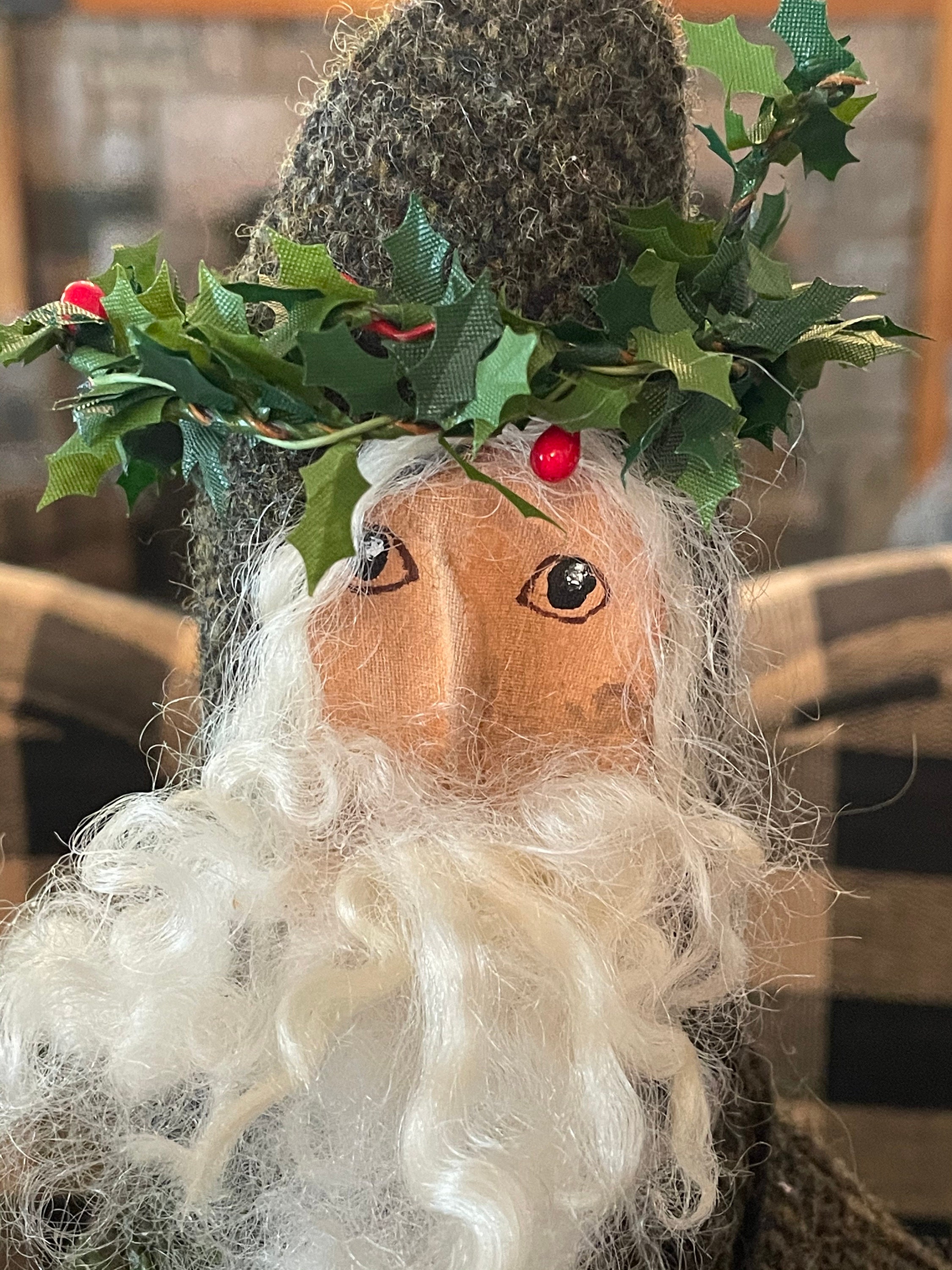 Primitive Handmade Santa Claus Christmas Decoration Etsy