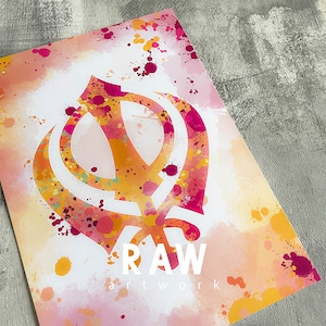 Abstract Khanda Symbol Art: Sikh Wall Decor Print