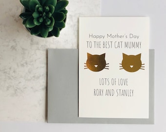 Personalised Mothers Day Card from the Cats, Cats Mothers Day Card, Cat Card, Card from the Cat, Mothers Day Card from the Cat, Cat Mom