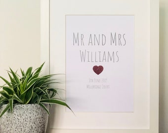 Personalised Wedding Day Print