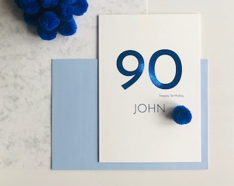 Personalised 90th Birthday Card