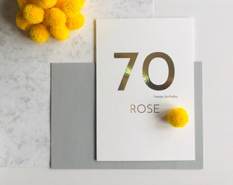 Personalised 70th Birthday Card