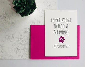 Personalised Birthday Card from the Cats, Cat Birthday Card, Cat Card, Card from the Cat, Birthday Card from the Cat, Cat Mom, Mom Birthday