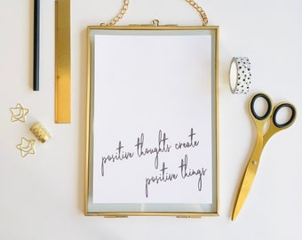 Positive Thoughts Print | A5 Print | A4 Print | Modern Print | Simple Print | Gift Idea | Stocking Filler | Birthday Gift