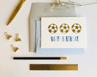 Happy Birthday Card | Birthday Card | Male Birthday Card | Foiled Birthday Card | Football Birthday Card