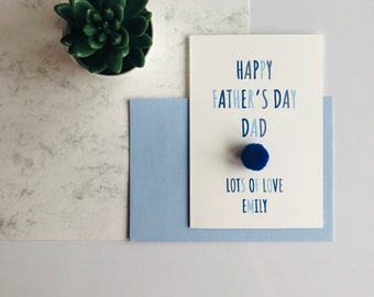 Personalised Father's Day Card | Father's Day Card | Pom Pom Personalised Father's Day Card | Dad Father's Day Card