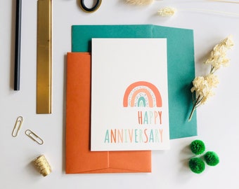 Happy Anniversary Card | Happy Anniversary Rainbow Card | Anniversary Card | Couple Anniversary Card | Husband Anniversary Card