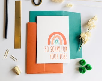 So Sorry For Your Loss Card | Sympathy Card | Thinking Of You Card | Sorry Card