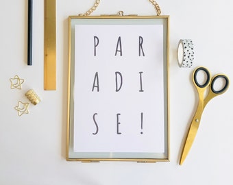 Paradise Monochrome Print | A5 Print | A4 Print | Modern Print | Simple Print | Gift Idea | Stocking Filler | New Home Gift