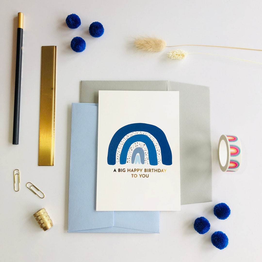 Happy Birthday Card Male Birthday Card Birthday Card Blue Birthday Card ...