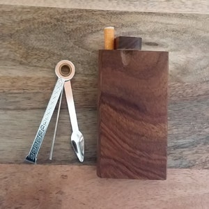 Dark Wood Dugout with One Hitter Pipe and Tamper Tool - Perfect Gift and Starter Set - Option to add Grinder