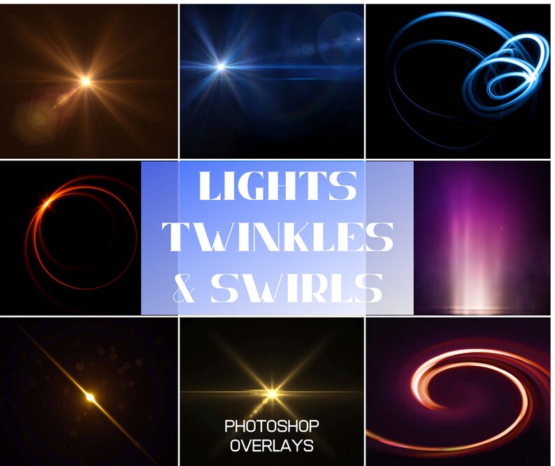 LIGHTS TWINKLE & SWIRLS Overlays 22 Light Ray Etsy