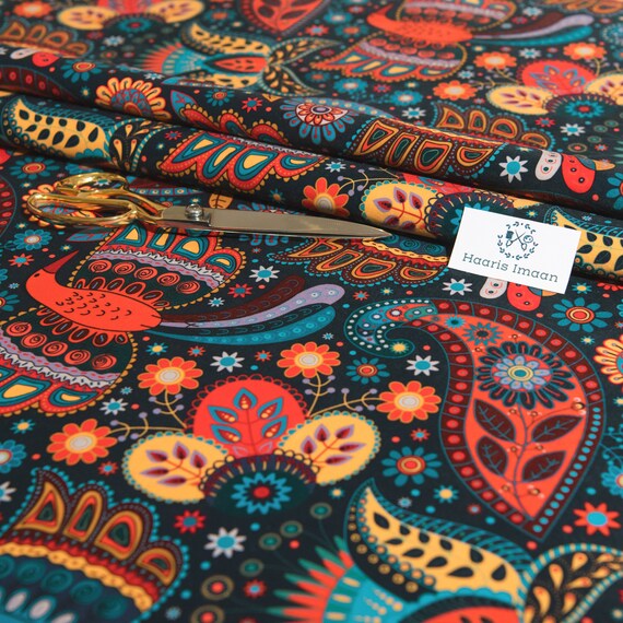 Printed Velvet Upholstery Fabric by the Metre Soft Material Etsy UK