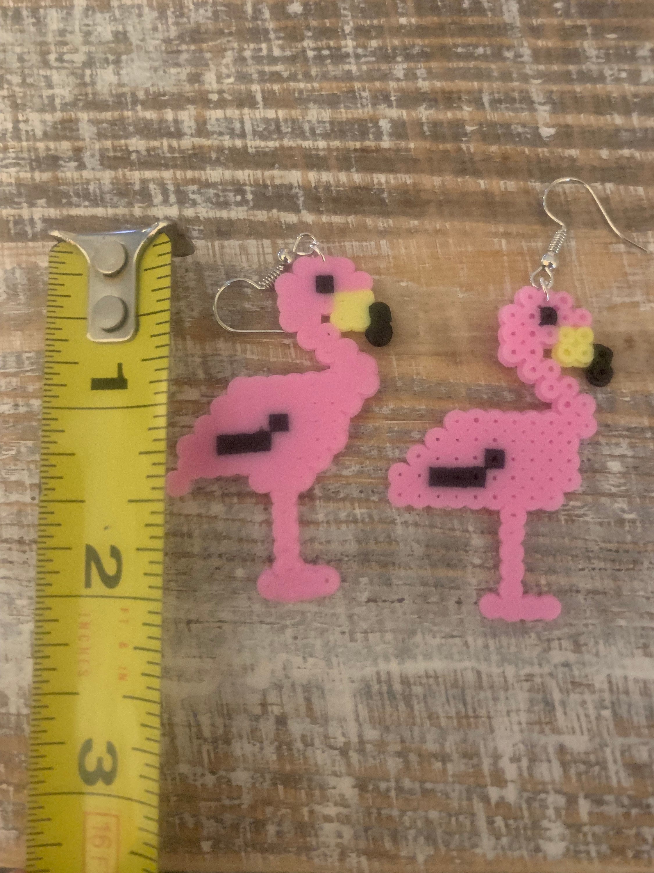 Perler Bead Flamingo Earrings Etsy