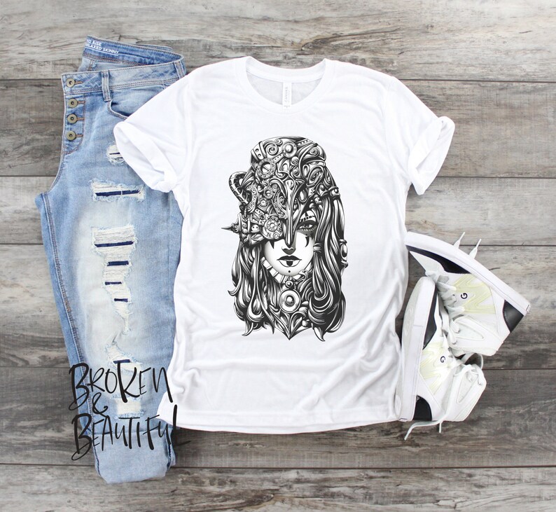 Black and White Graphic Tee Grunge Edgy Tshirts for Women Etsy
