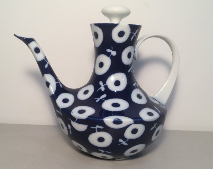 Mid-century modern Block Bidasoa Teapot Cobalt blue