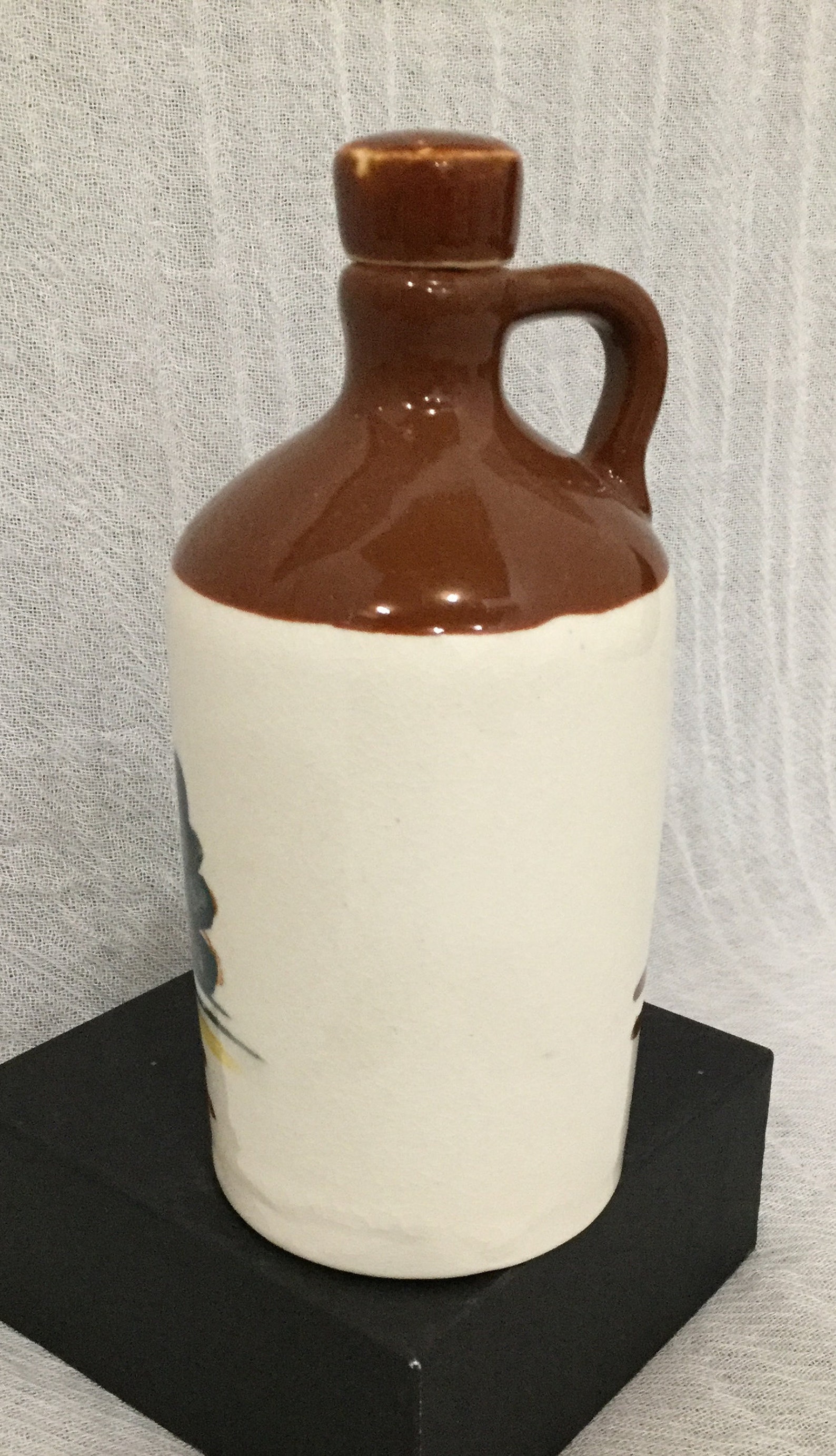 Vintage Stoneware folk art Vinegar jug with topper Etsy