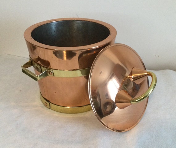 James T. Casey Copper and Brass Ice Bucket 