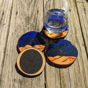 Adirondack Mountains - Live Edge Wood Burned Coasters