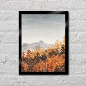 Adirondack Art Print - Watercolor Painting - Landscape Art - Adirondack Mountains - Autumn Painting