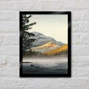 Adirondack Art Print - Watercolor Painting - Landscape Art - Adirondack Mountains - Autumn Painting