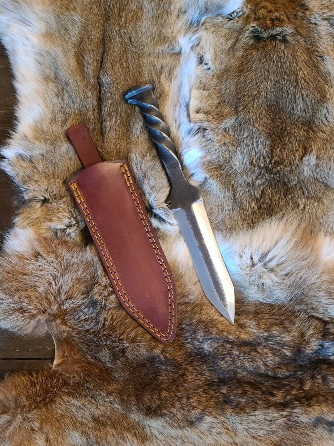 Spear Point Railroad Spike Double Edge Dagger Rough Etsy