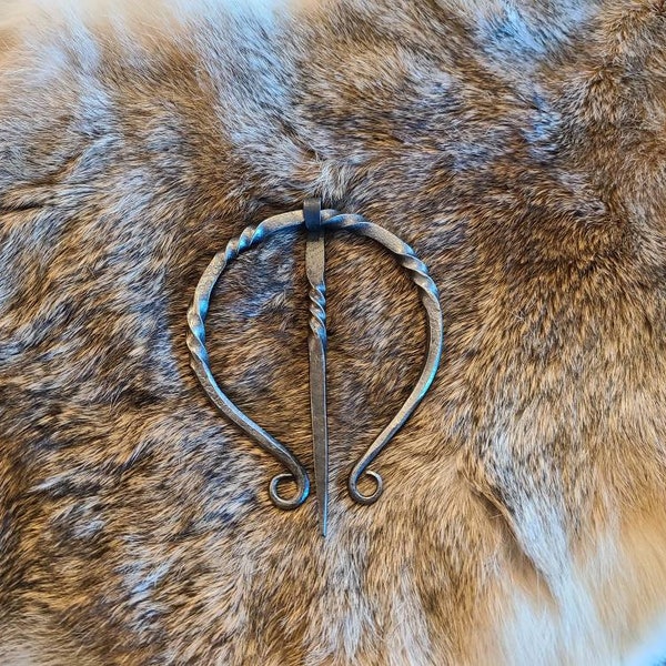 Medieval Viking/Celtic  Cloak Pin, Hand forged Steel, Brooch, Clothing Pin