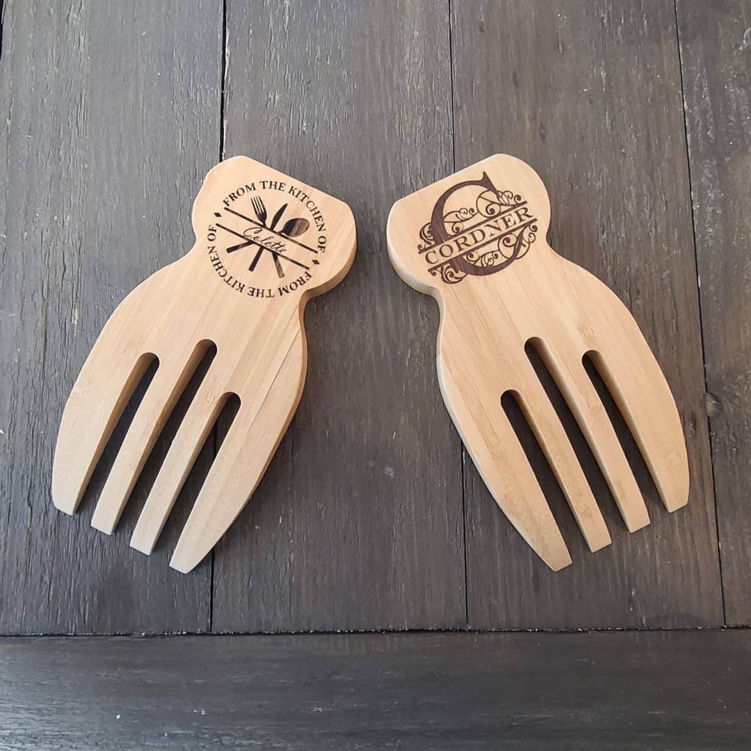 Personalized Salad Hands Salad Tongs Kitchen Utensils Etsy