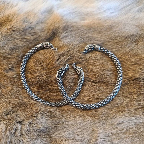 Serpent Head Arm Ring, Norse Serpents ((Available in a single or a pair)