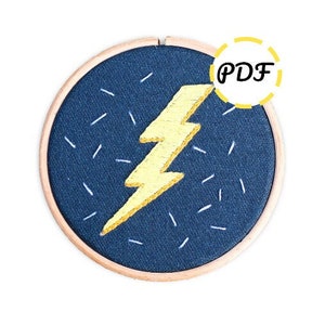 Lightning Embroidery PDF Pattern and Instructions - Beginner