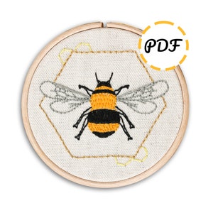 Bee Embroidery PDF Pattern and Instructions