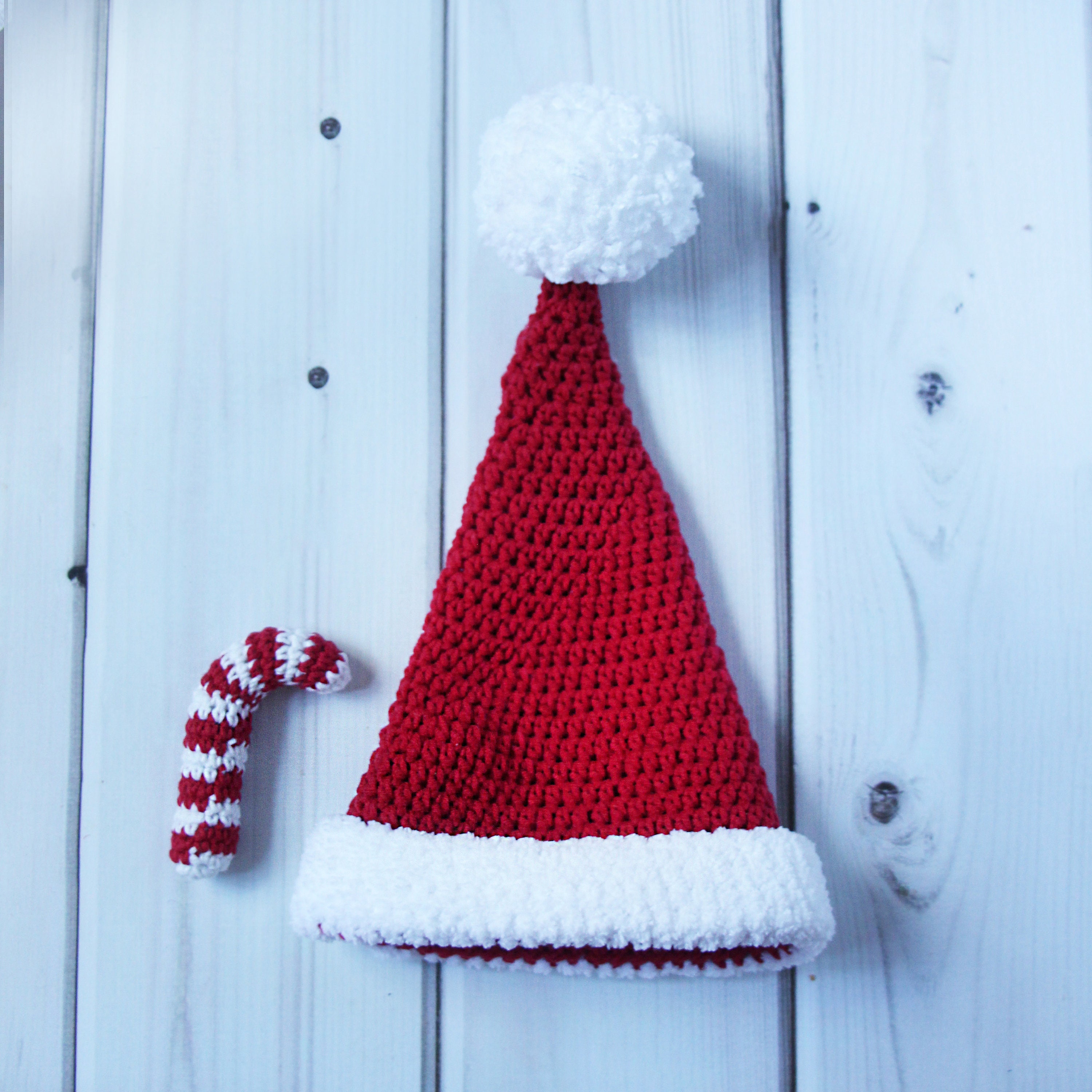 Santa hat for Bear Toy Crochet Candy Cane Christmas crochet Etsy