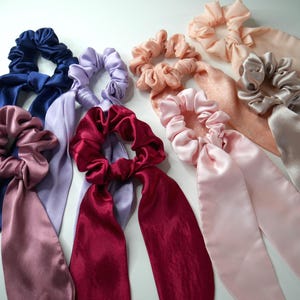 Ribbon Scrunchie, Long Bow, Hair Tie