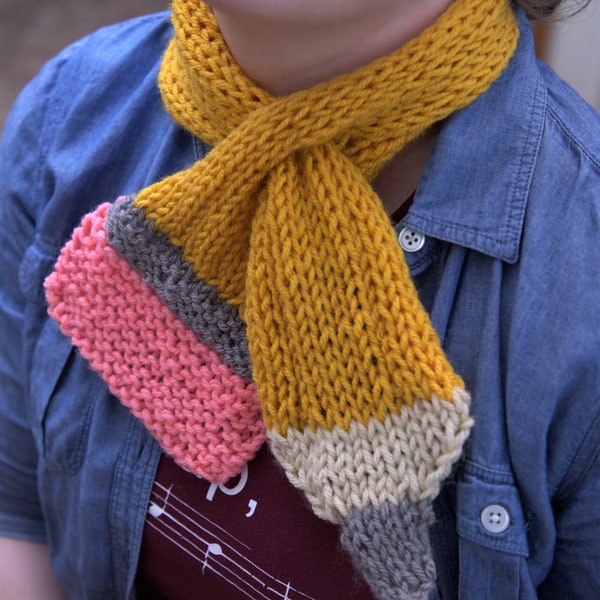 Pencil Keyhole Scarflette Knit Pattern