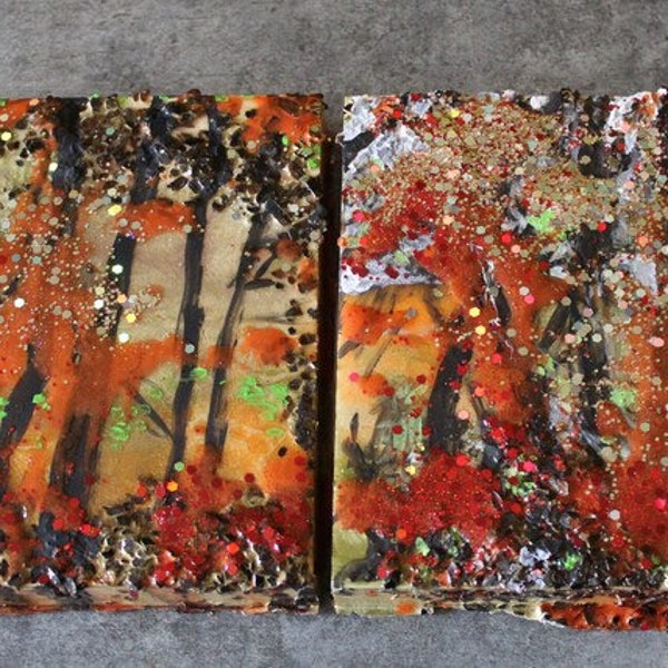 Fall Mixed Media Canvas Etsy