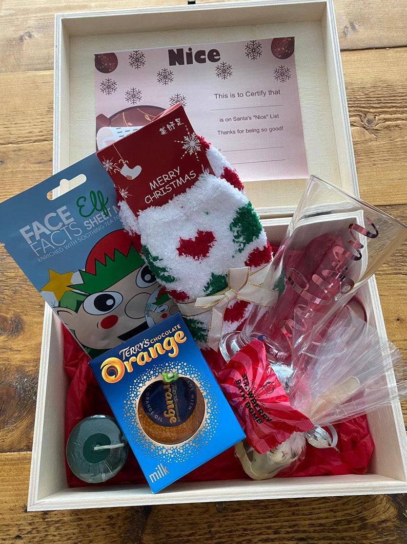 Christmas svg eve crate box dxf eps shipping choose Adult Filled Christmas Eve Wooden Box/Hamper | Etsy