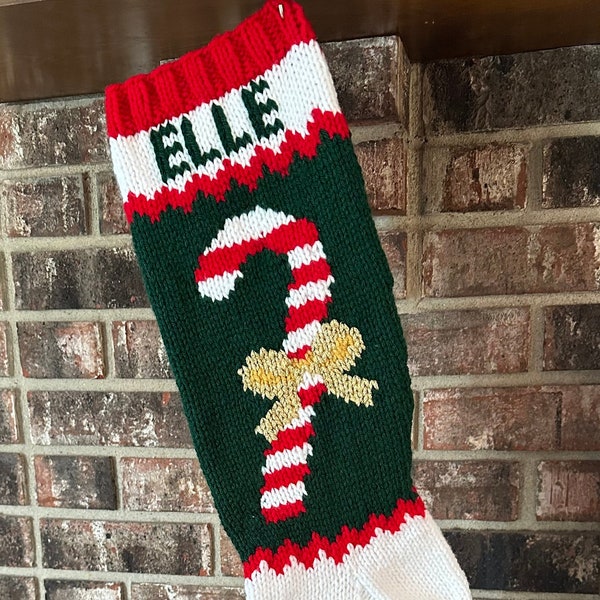 Candy Cane Stocking                                 DIGITAL PATTERN ONLY