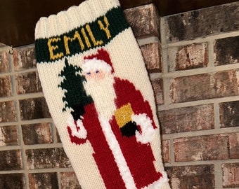 Santa Christmas Stocking      DIGITAL PATTERN ONLY