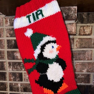 Chaussette de Noël pingouin MOTIF NUMÉRIQUE UNIQUEMENT