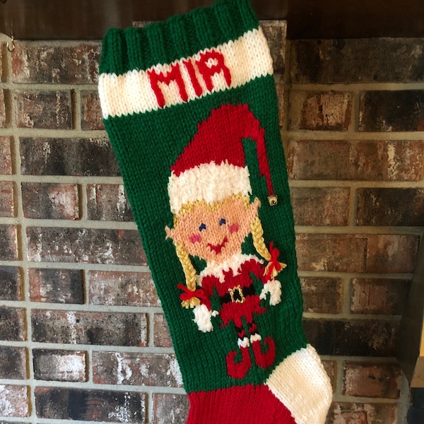 Elf Girl Stocking                                     DIGITAL PATTERN ONLY