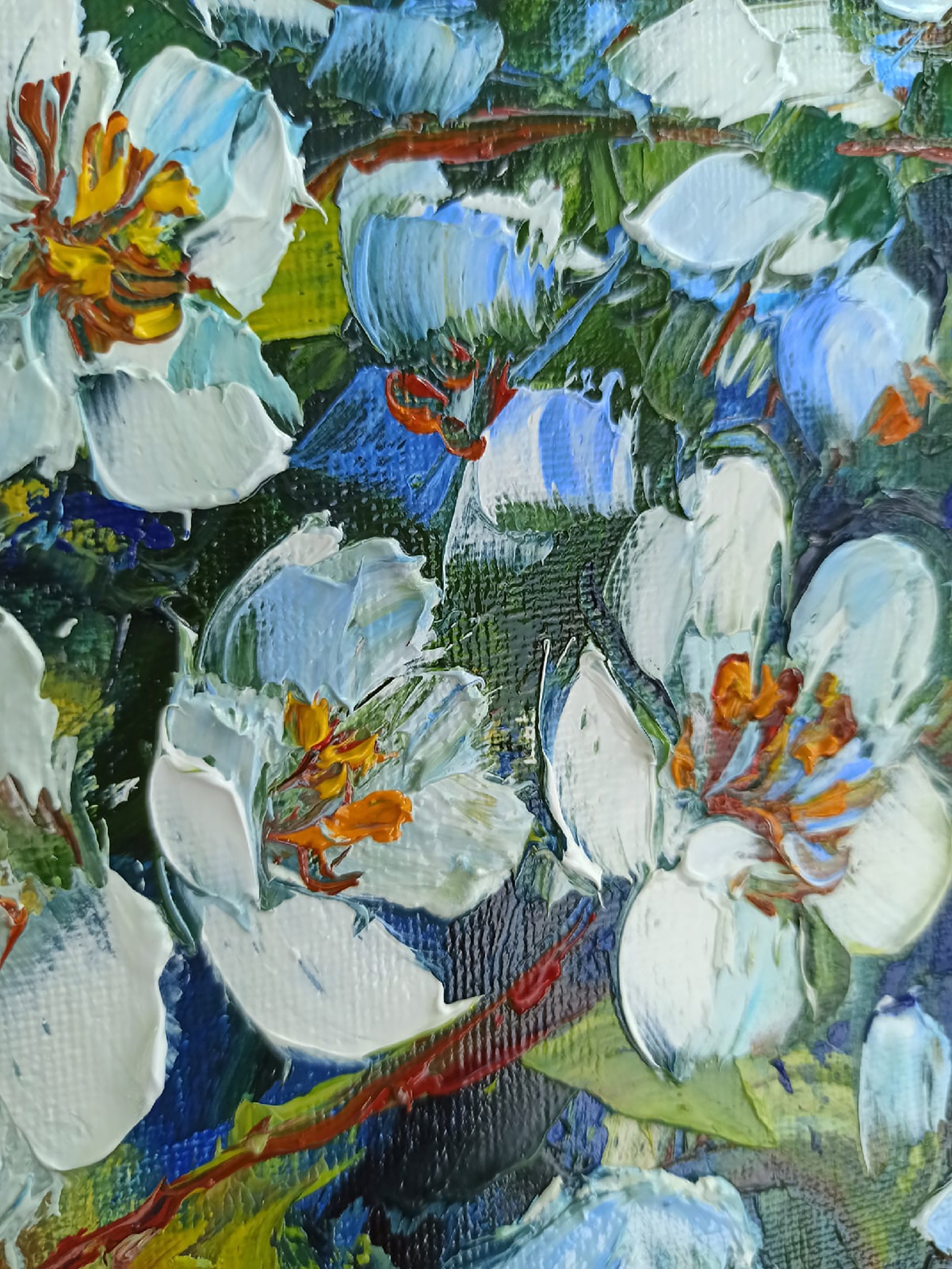 Jasmine Painting Floral Original Art Flower Impasto Plant Etsy