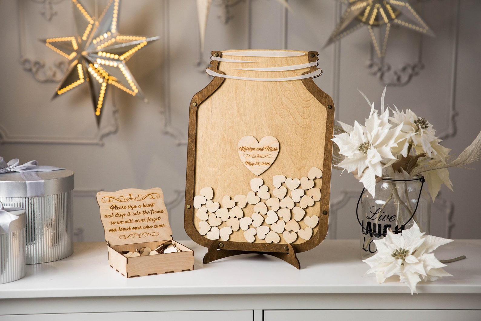 Wedding Guestbook Mason Jar Guest Book Alternative Custom Etsy