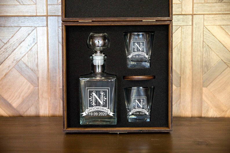 Personalized Groomsmen Gift Christmas Gift Whiskey Decanter Etsy