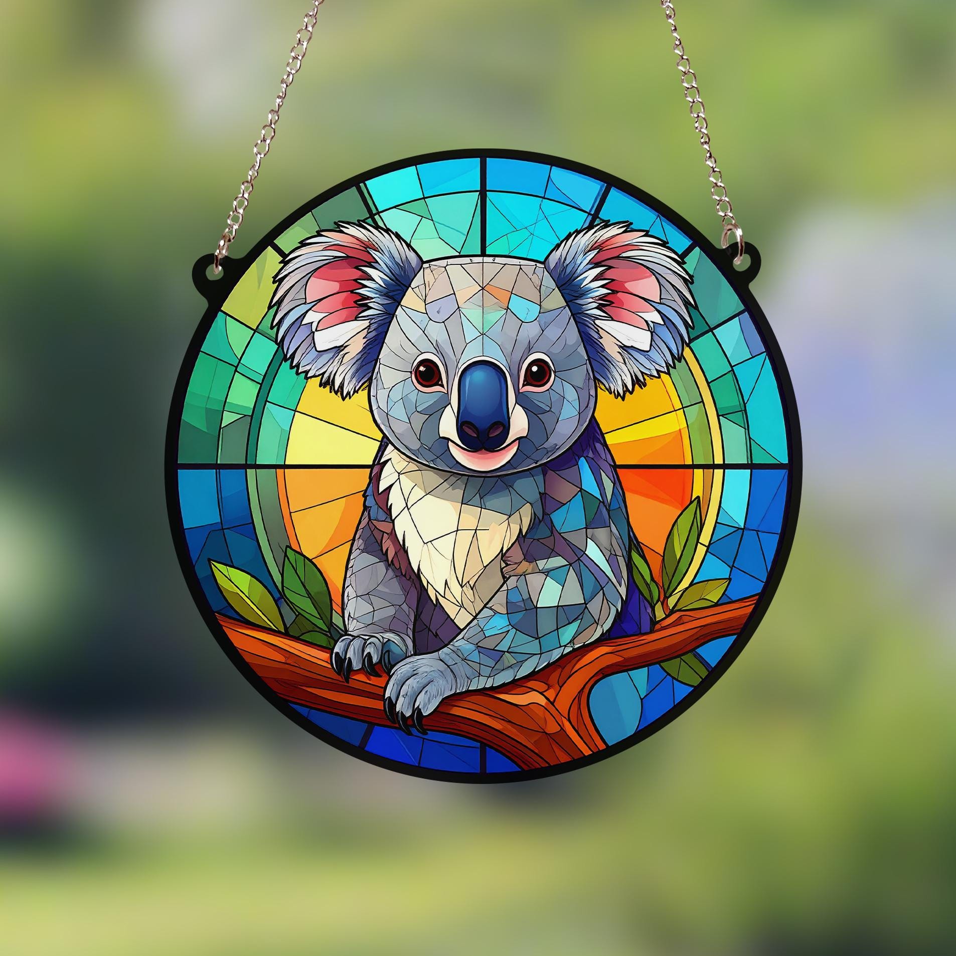 Koala Stained Glass Effect Suncatcher - Etsy Norway