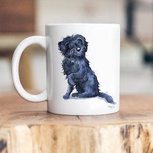 Labradoodle Black Ceramic Mug