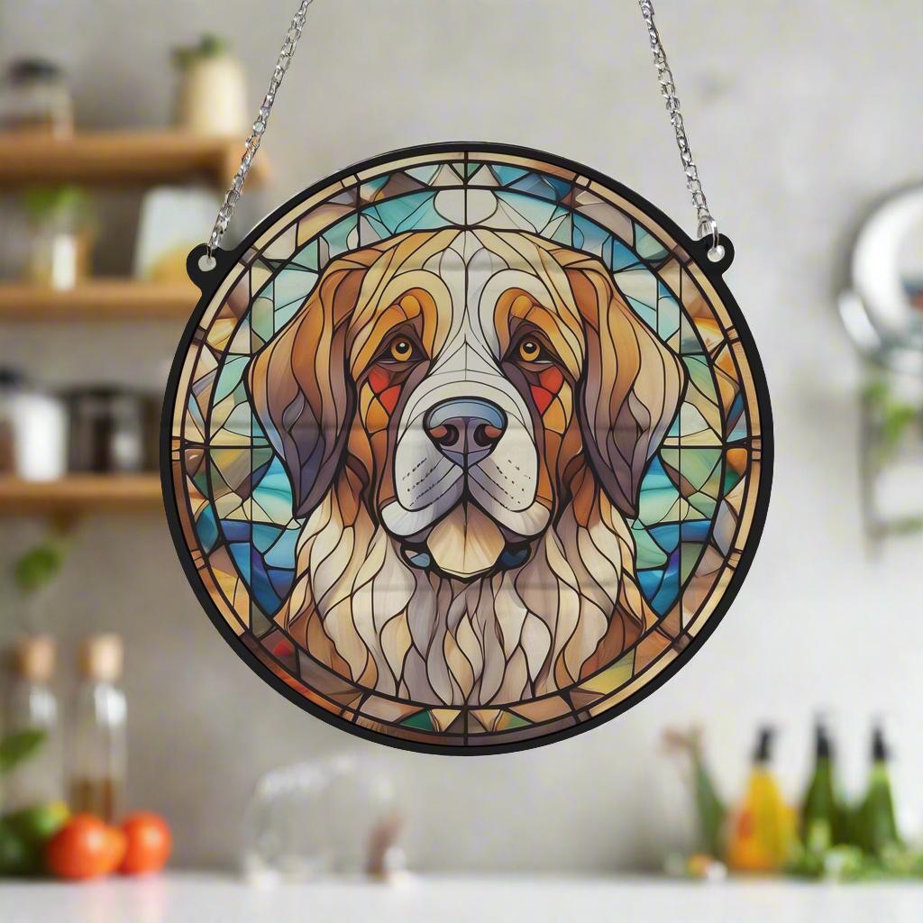 セントバーナード ステンドグラス風サンキャッチャー - Etsy 日本
