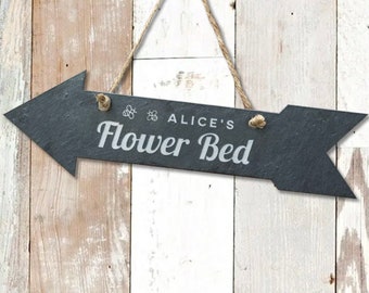 Flower Bed Engraved Arrow Slate
