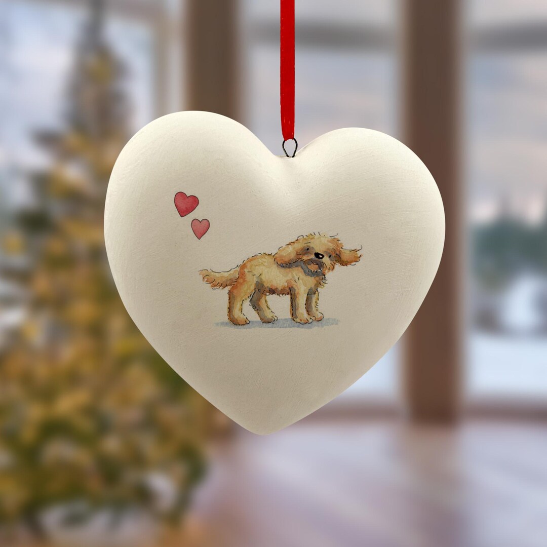 Cockapoo Ceramic Heart Bauble - Etsy UK