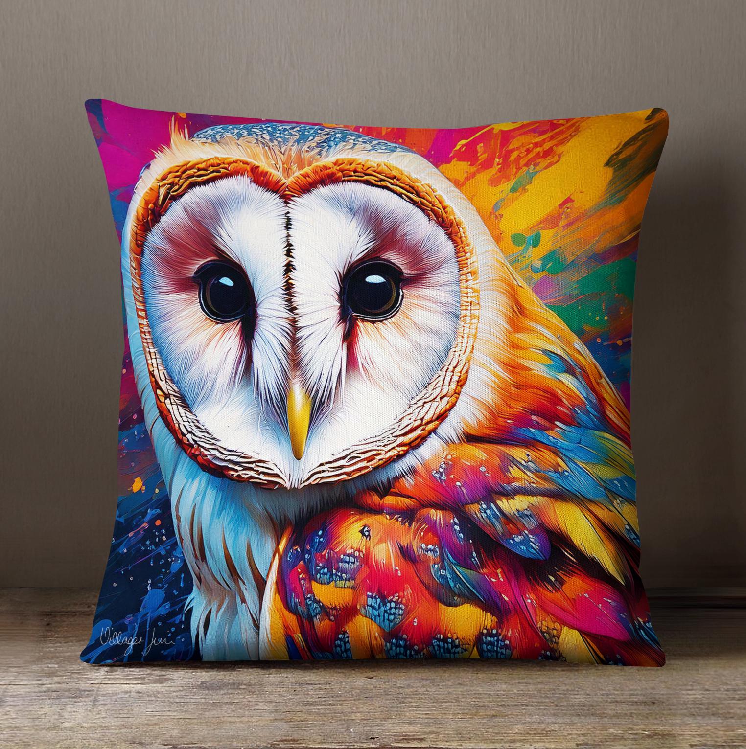 Barny the Barn Owl Art Cushion