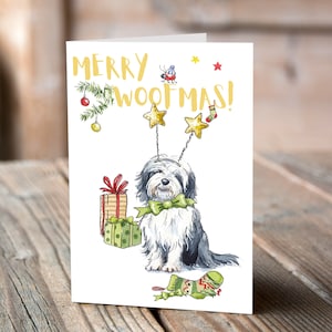 Bearded Collie Weihnachtskarte